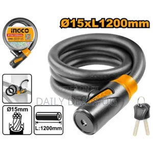 Ingco Keyed Bicycle Lock Dbk151201 15x1200m-black