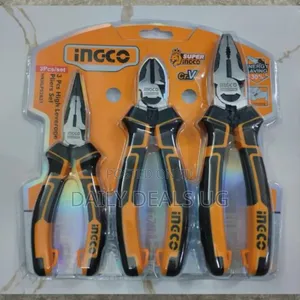 Ingco 3 PCS High Leverage Pliers Set Insulated Pliers-Yellow/Black