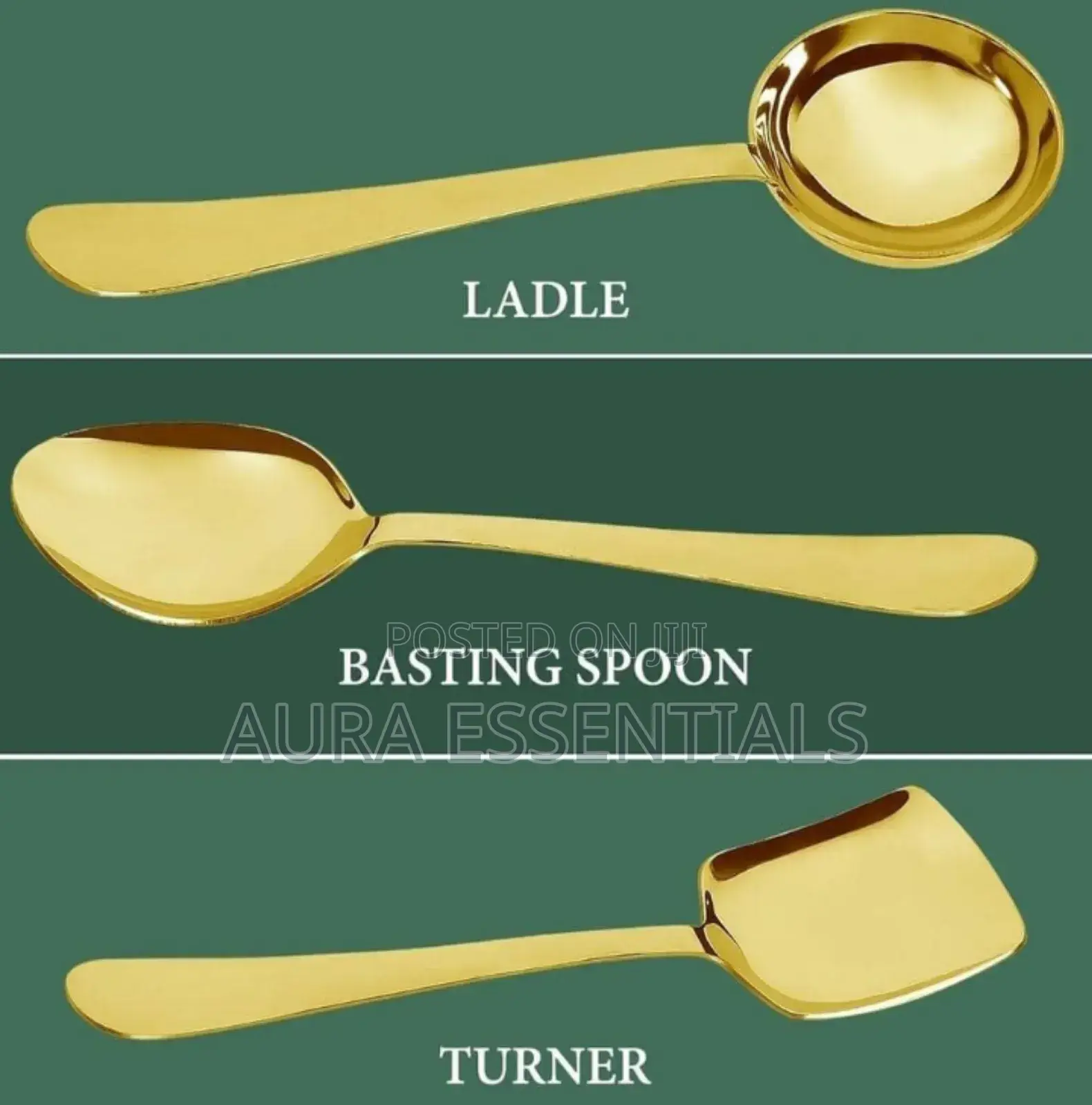 3pcs Stainless Steel Serving Spoons Set