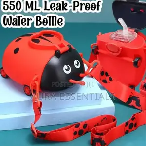 Lady Bug Shape Water Bottle With Adjustable Shoulder Strap