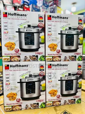 Hoffmans Electric Pressure Cooker 6l Fast Cooking - Silver