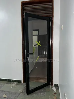 Aluminium Swinging Door Black Colour