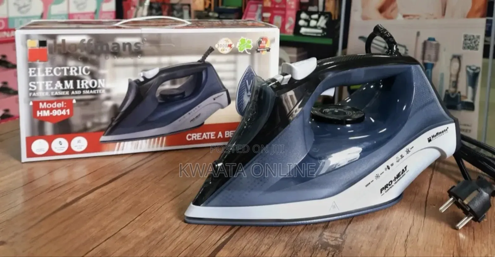 3000w Hoffmans Electric Steam Flat Iron With Ceramic Soleplate Hm-9041