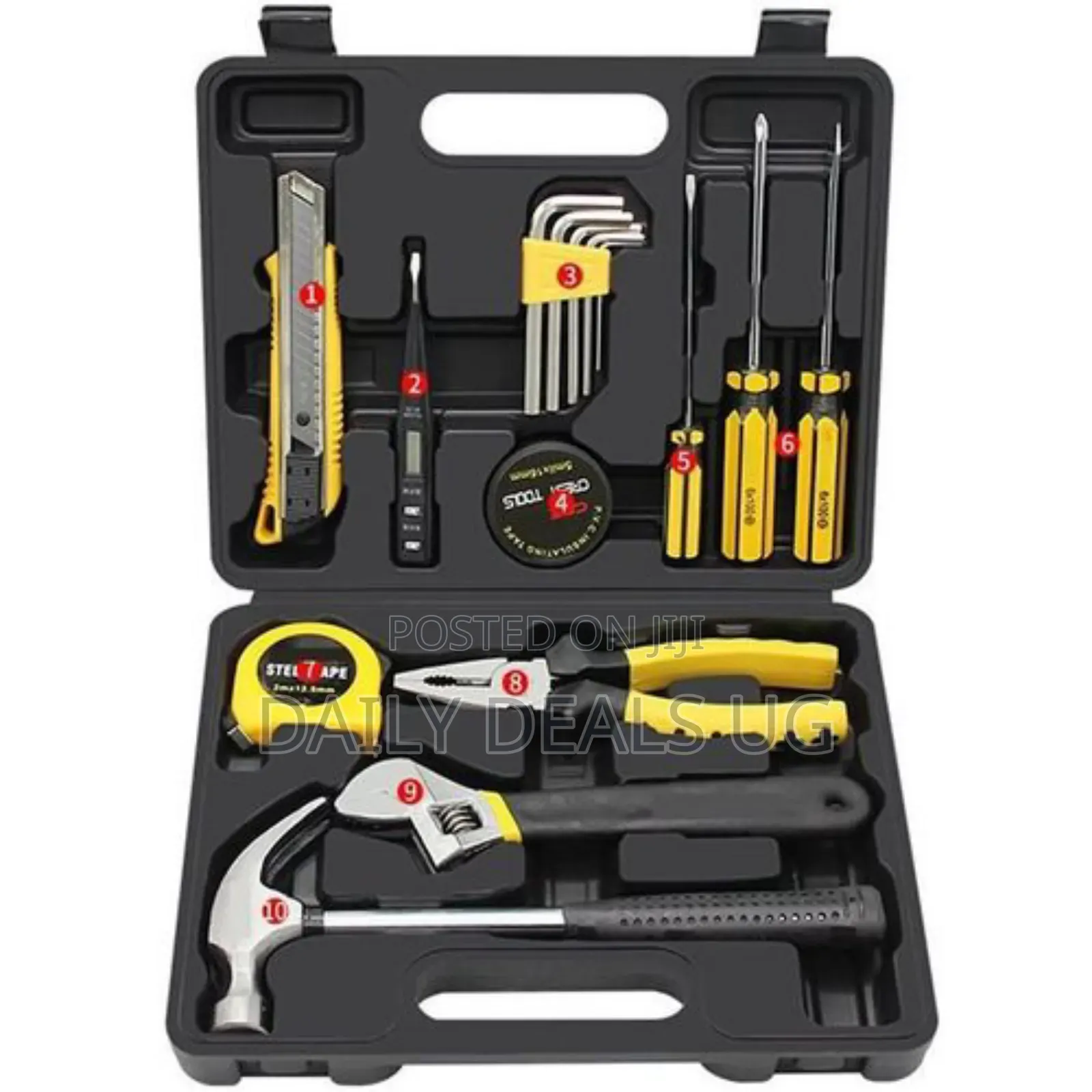 Mythco 16pcs Tool Set General Household Hand Kit With Storage Toolbox