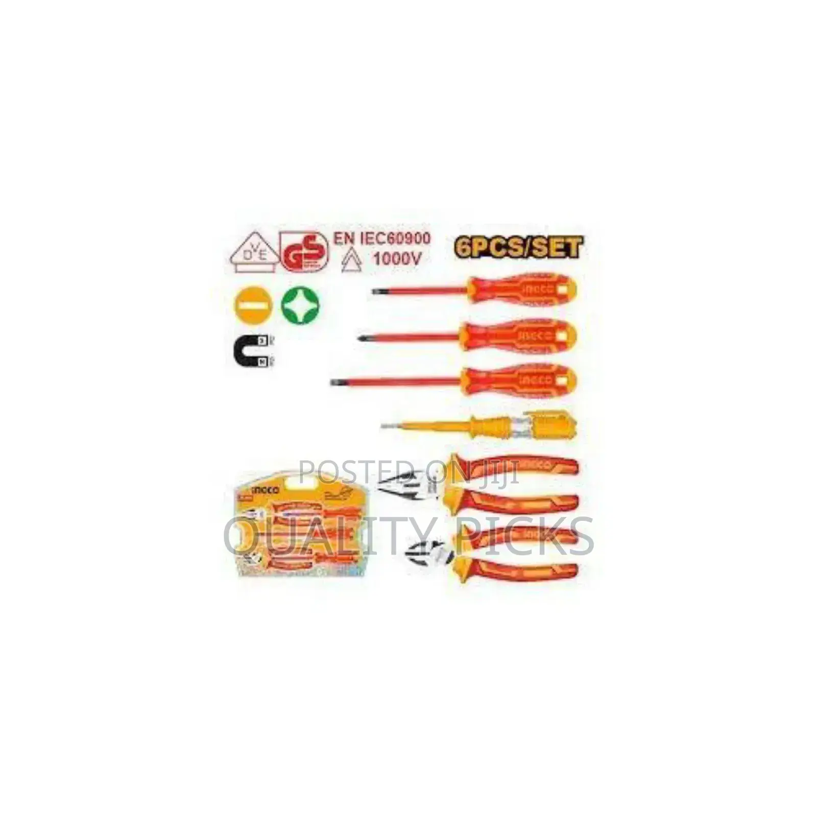 Ingco 6pcs 1000v Vde Insulated Hand Tools