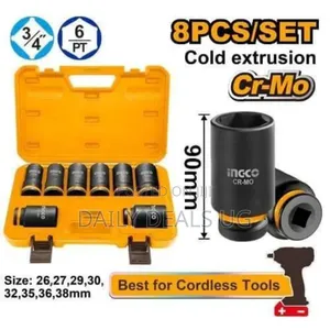 Ingco 8pcs 3/4" Dr.Deep Impact Socket Set