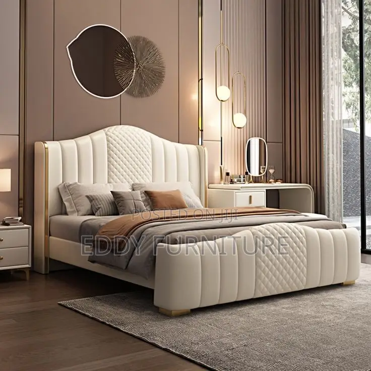 Panel Leather Bed