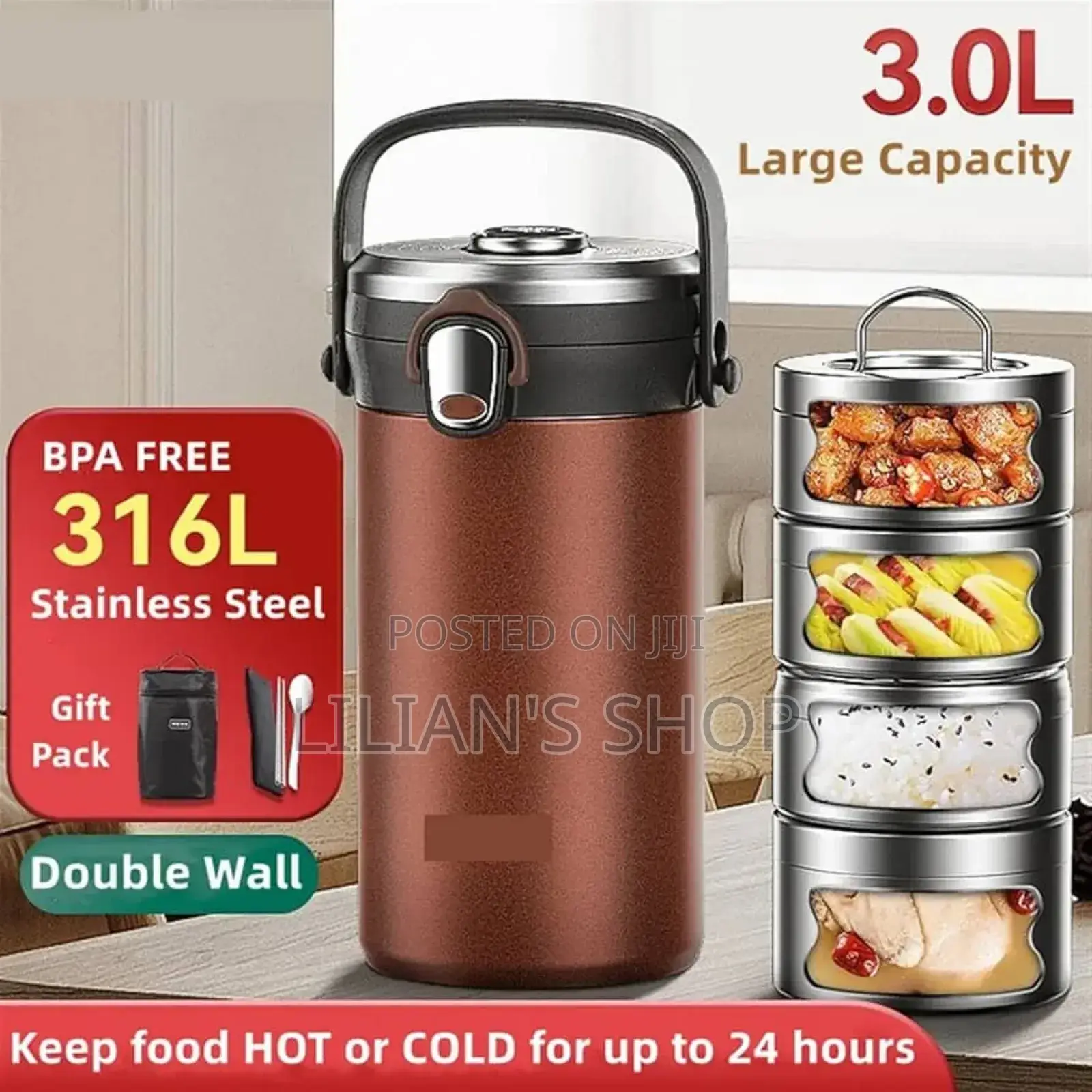 3litres Multi Compartment Lunch Box