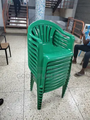 Green Stackable Plastic Chairs Armed
