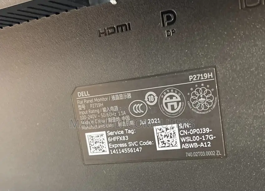 Dell 23.4 Inch Screen Ips Vga Hdmi Dp Div Display Usb 3.0