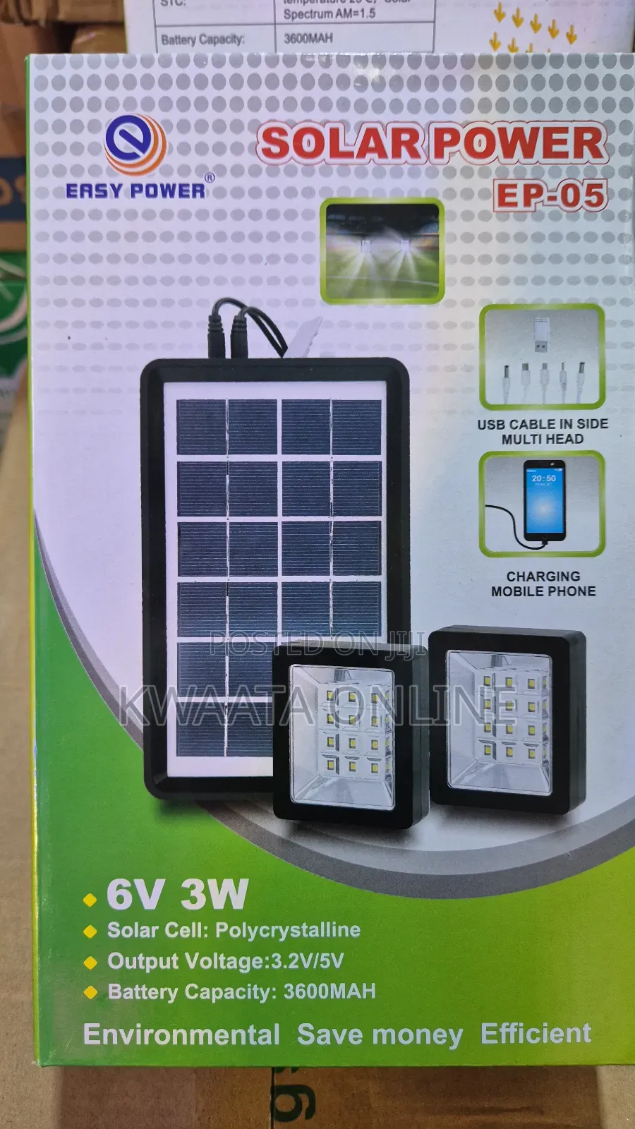 Easy Power Ep-05 Mini Solar Lighting System, 2 Lights Cable Charger