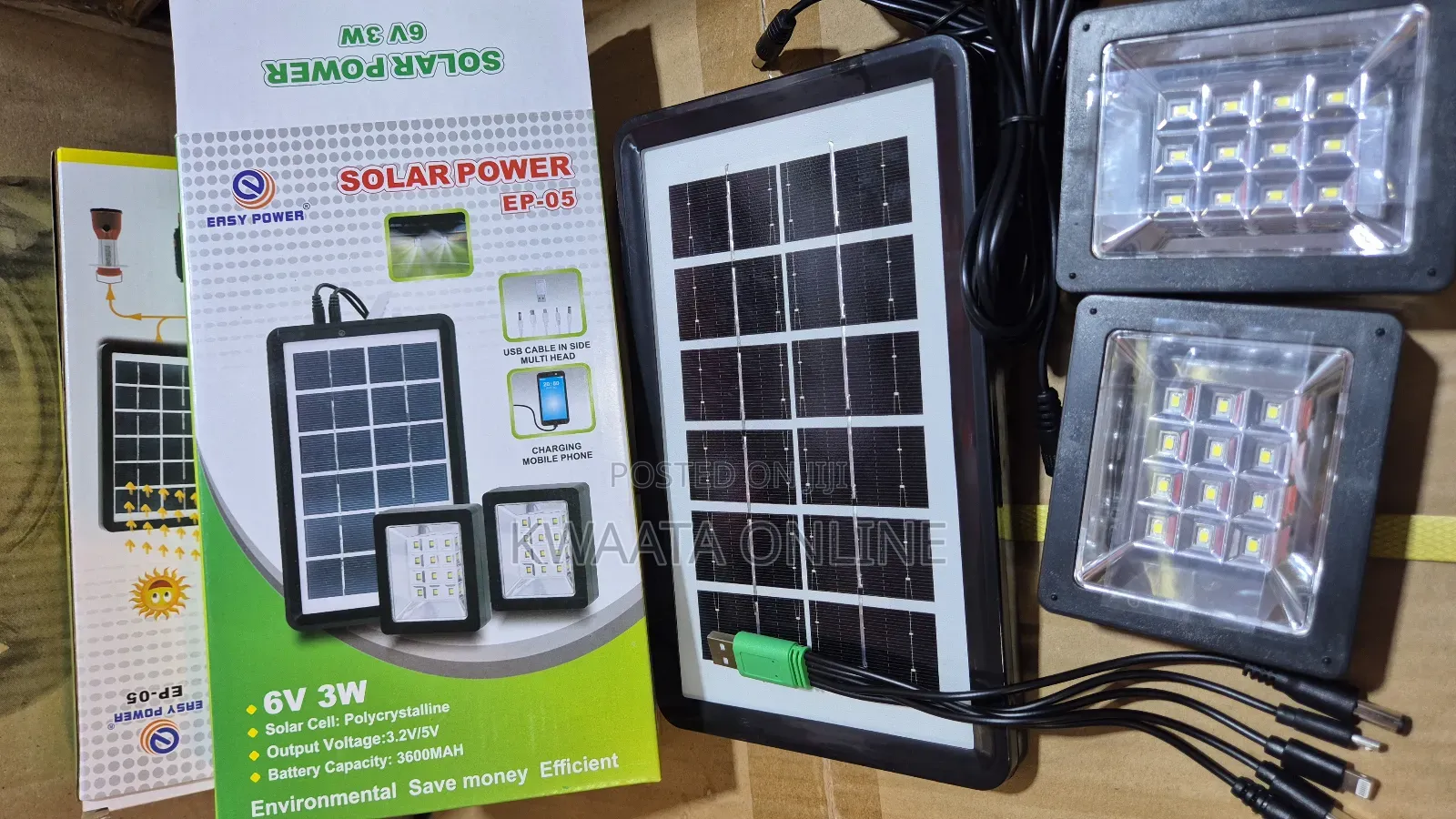 Easy Power Ep-05 Mini Solar Lighting System, 2 Lights Cable Charger
