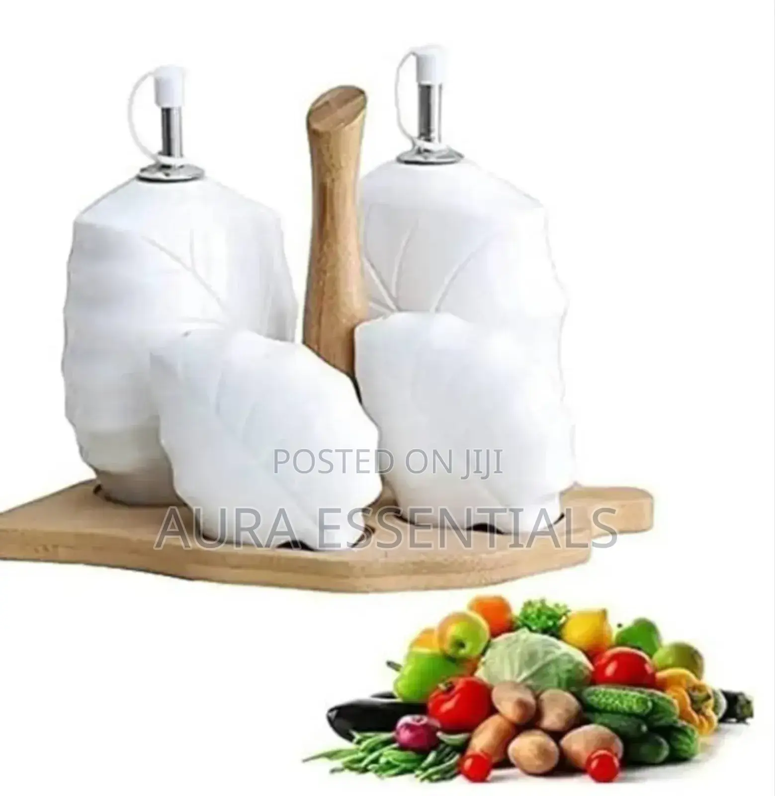 Ceramic Bamboo White Kitchen Seal Seasoning Jar Set