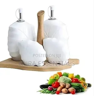 Ceramic Bamboo White Kitchen Seal Seasoning Jar Set