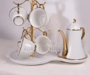 9-Piece Tea Set With a Cup Stand White
