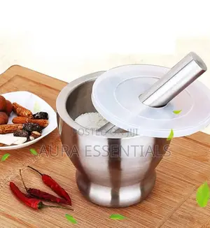 Heavy Stainless Steel Mortar and Pestle Set.