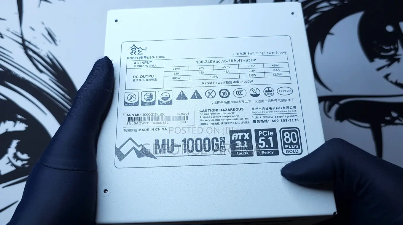 White Segotep 1000watts Atx Power Supply - With RTX 4090,5090 Support