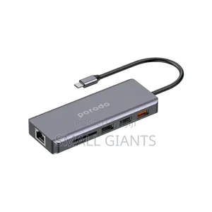 Porodo 9 in 1 Ethernet Usb -C Hub