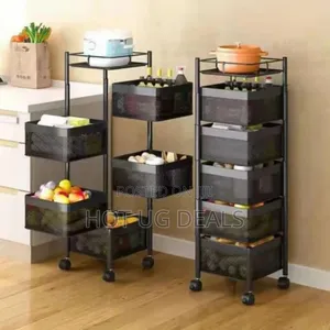 5tier Kitchen, Bedroom, Bathroom Storage Rack Trolley -black