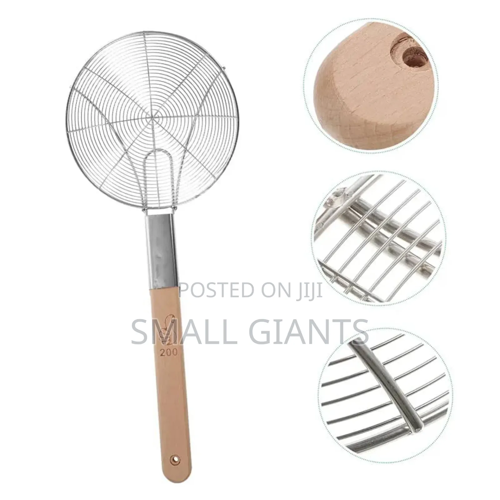 Stainless Steel Mesh Strainer With Wooden Handle