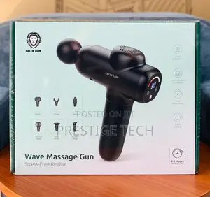Green Lion Wave Massage Gun With 6 Massage Heads