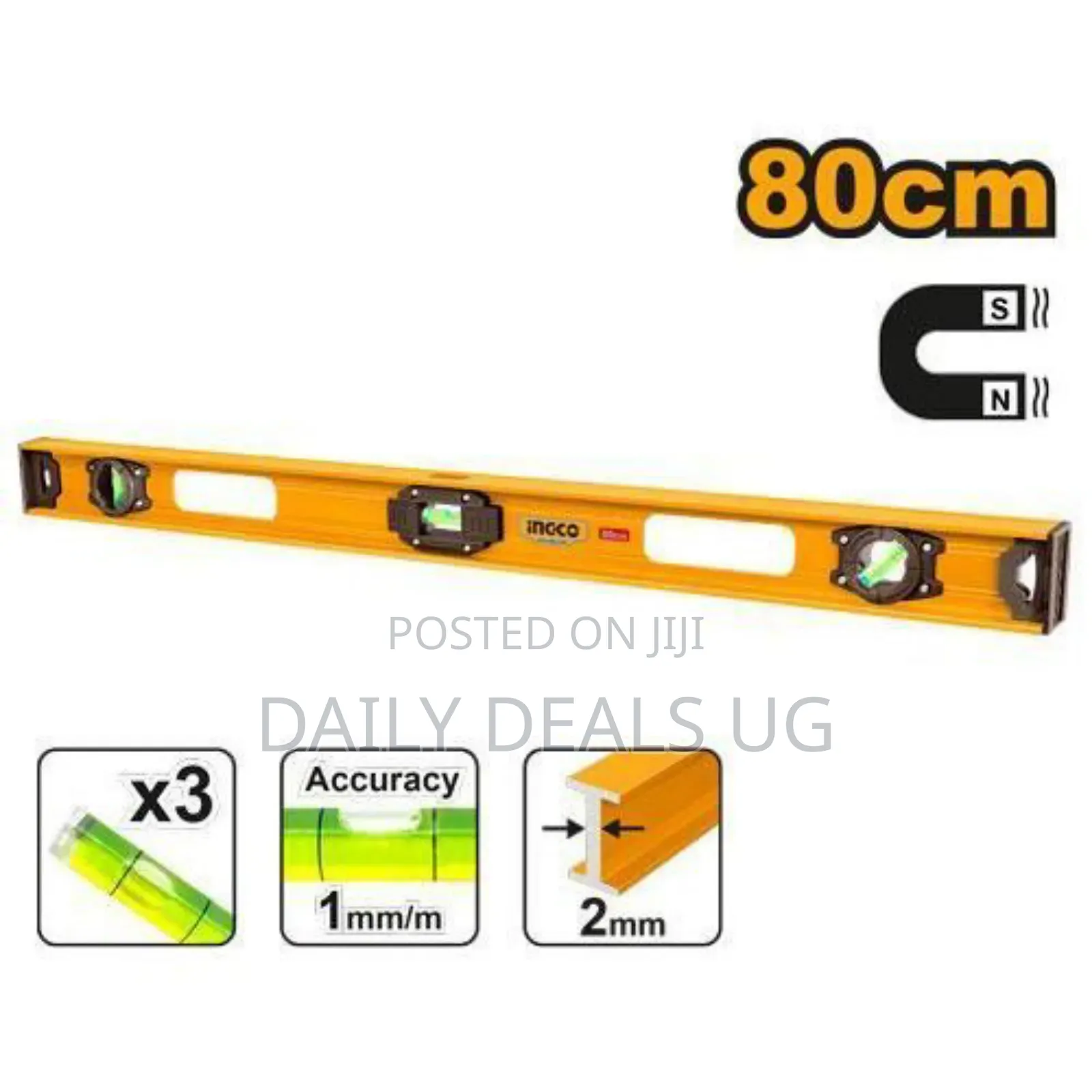 Ingco Hsl28080-Spirit Level-Orange