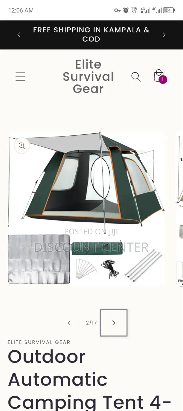 Camping Tent Automatic 4-6 People