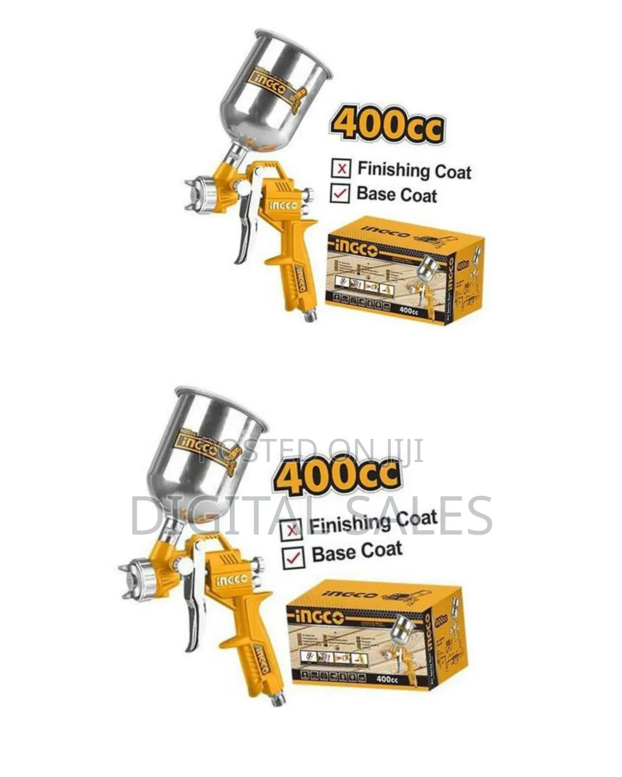 Ingco Air Spray Gun - Silver, Orange