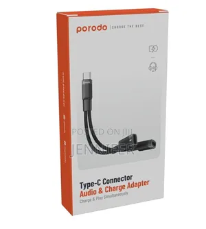 Porodo Type-C Connector Audio Charge Adapter.
