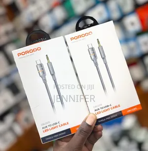 Porodo Aux to Usb-C Led Light Cable