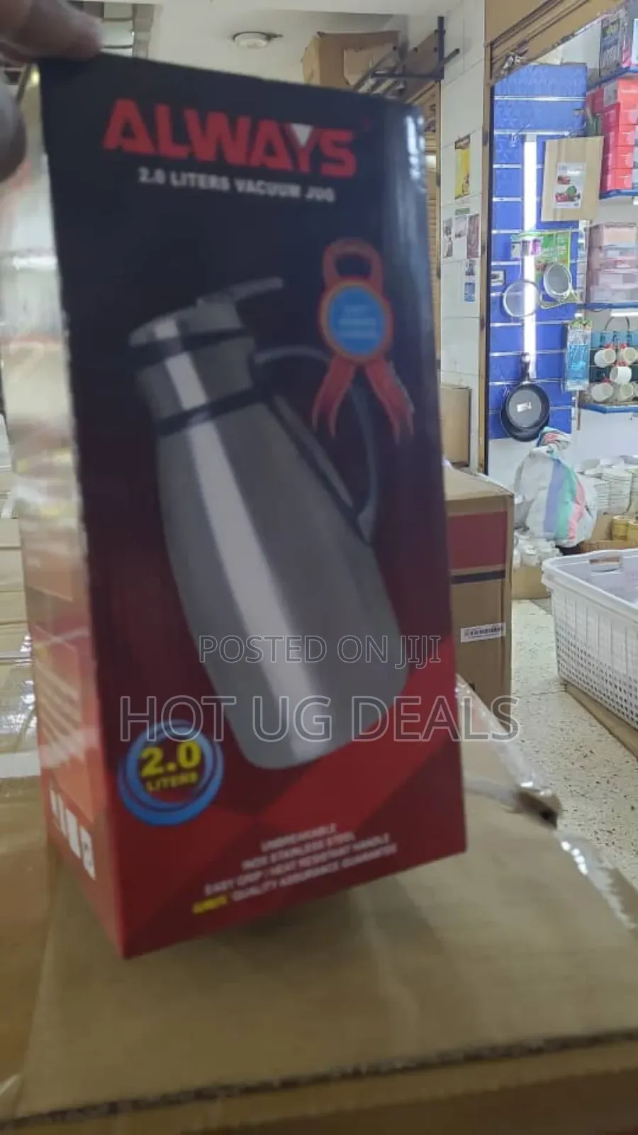 Always Stainless Steel Vacuum Flask, 2 Litre - Silver