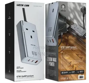 Green Lion 67w Gan Premium Ac Socket - Grey