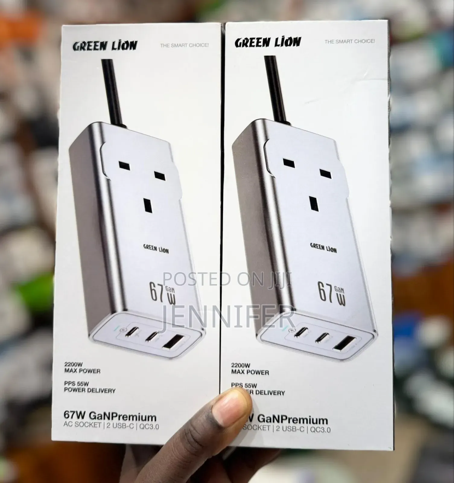 Green Lion 67w Gan Premium Ac Socket - Grey