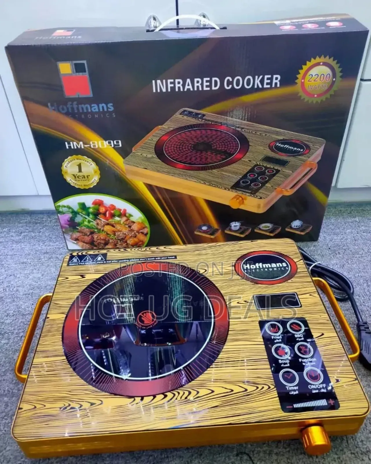 Hoffmans Infrared Single Hot Plate Cooker With Timer