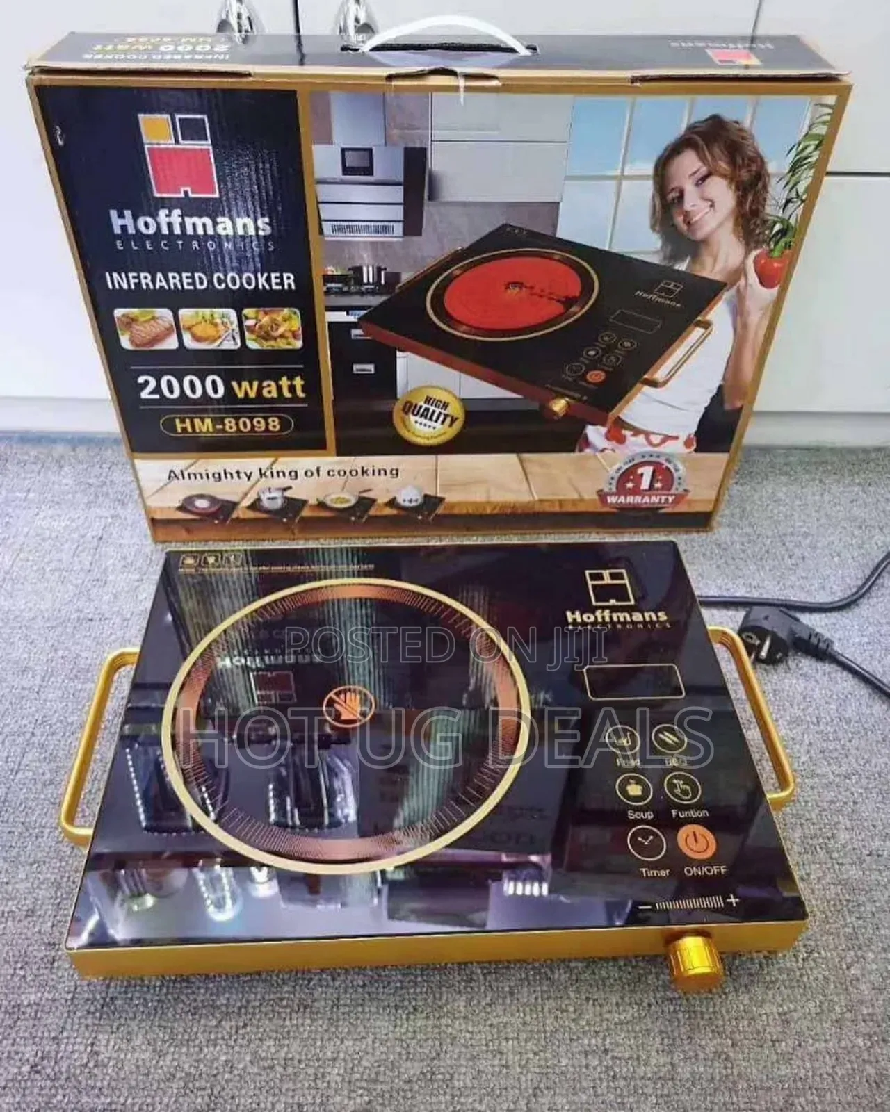 Hoffmans Infrared Single Hot Plate Cooker With Timer