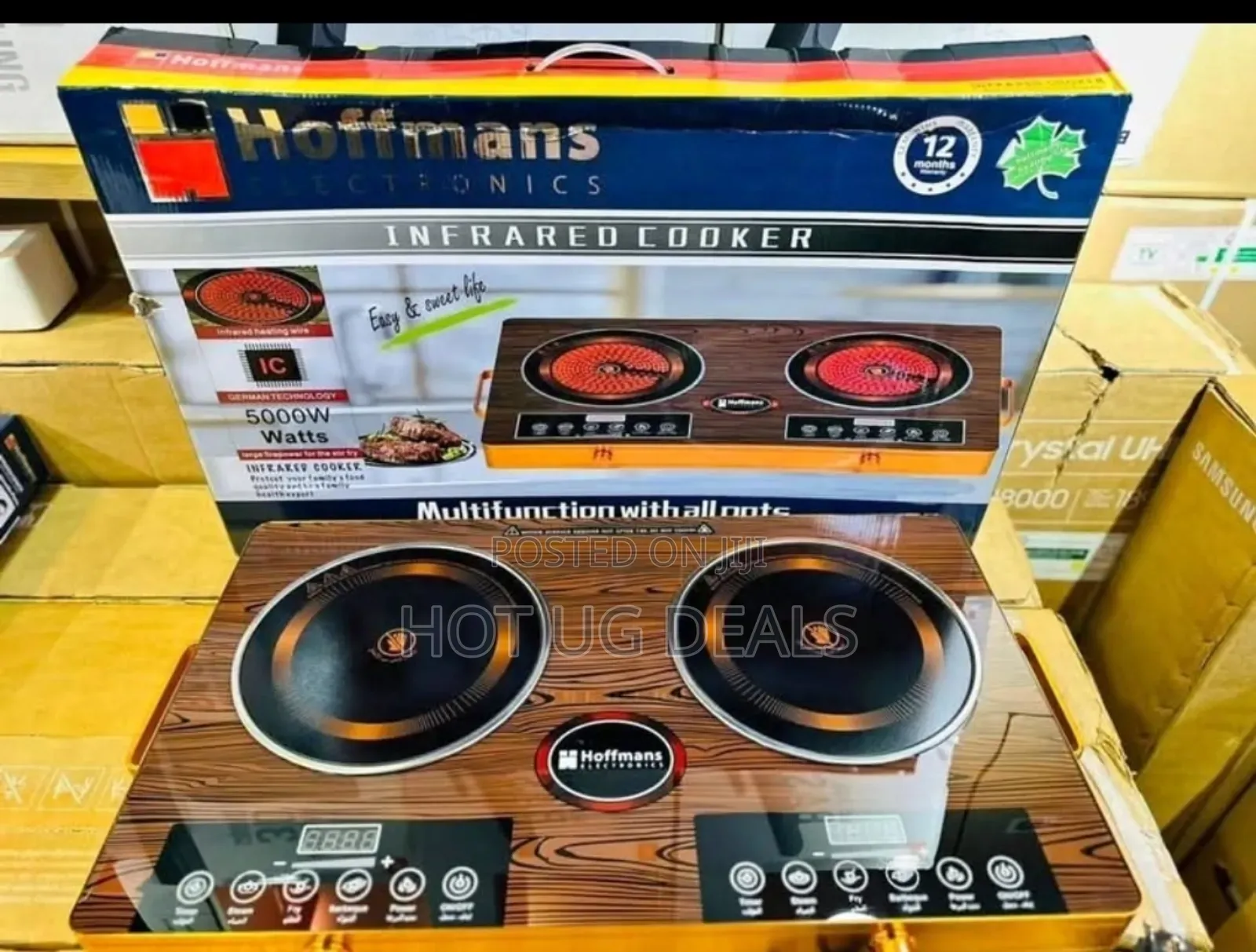 Hoffmans Double Infrared Ceramic Hot Plate Cooker - Gold