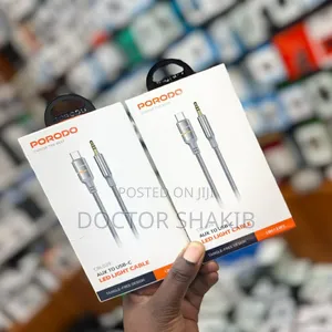 Porodo Aux to Usb-C Led Light Cable