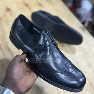 Men’S Genuine Leather Oxford Office Shoes Black