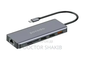 Porodo 9 in 1 Ethernet Usb -C Hub