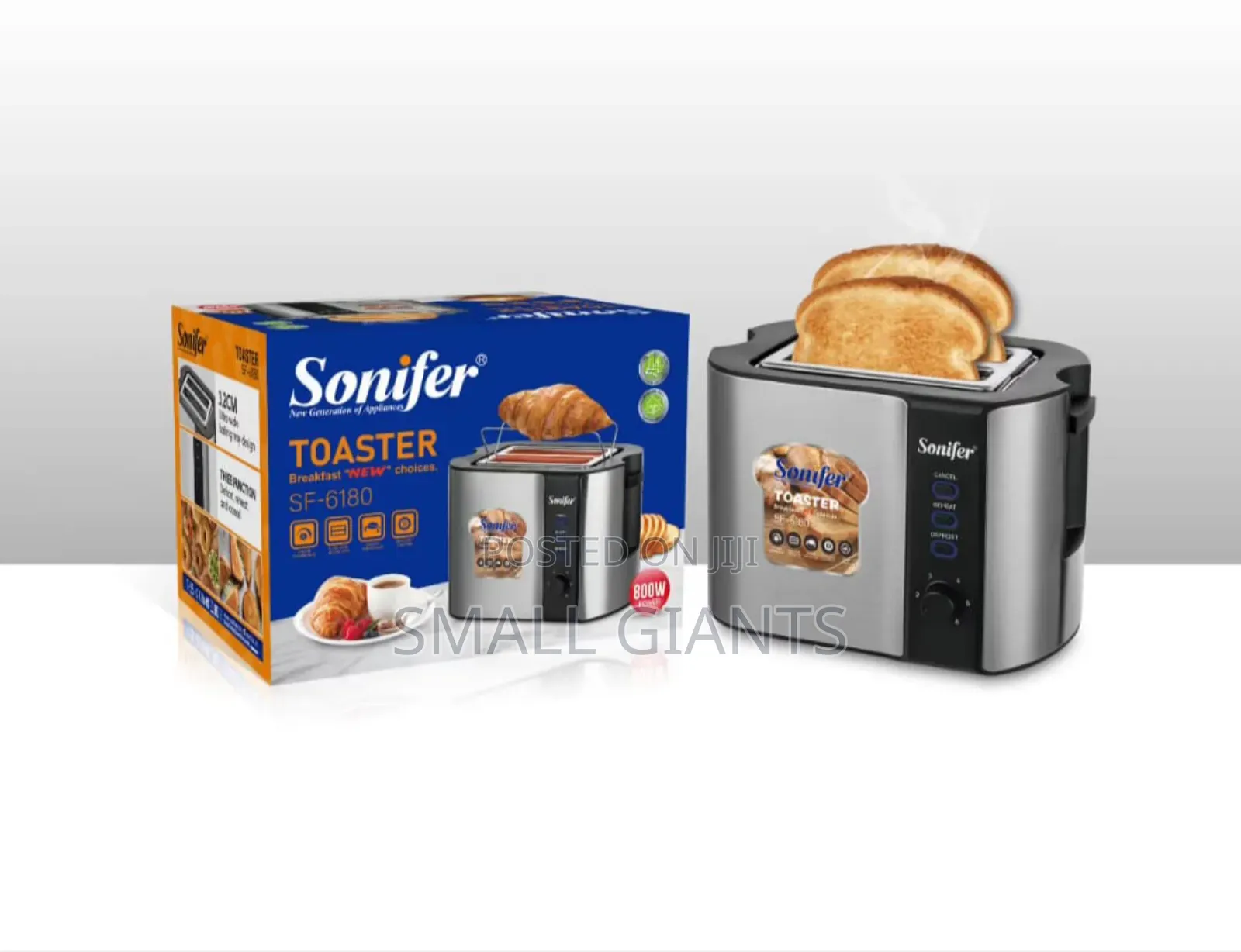 Sonifer 2 Slices Bread Toaster With Grill Rack