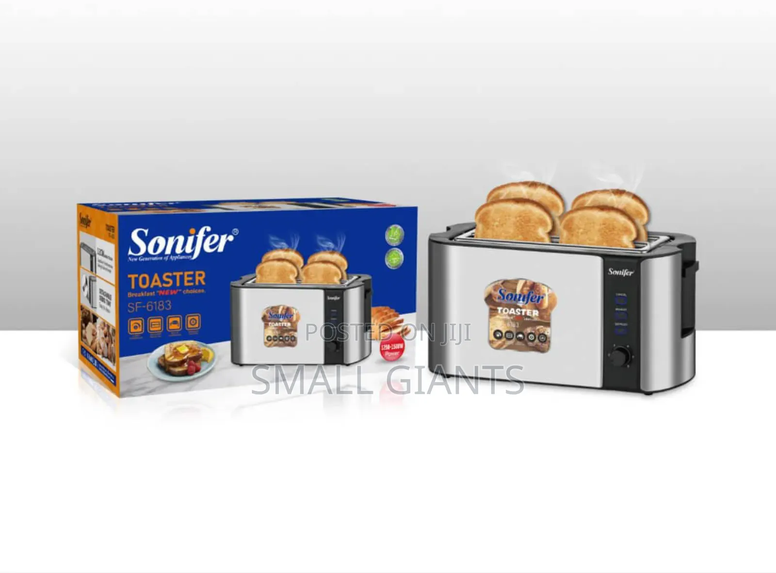 Sonifer 4-Slice Bread Toaster With Baking Rack
