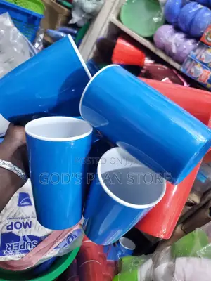 Blue Tall Plastic Cups 12pcs