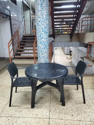 2 All Size Plastic Chairs and Round Table Fo Dining