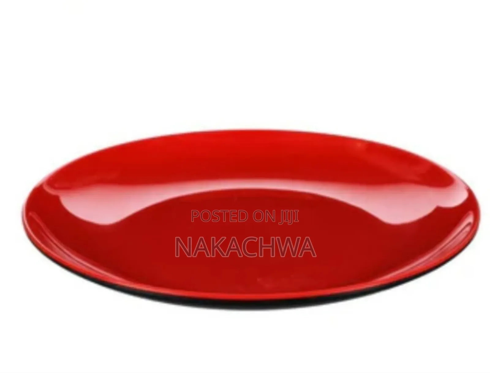 12 Pieces of Black Red Melamine Plates