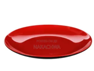 12 Pieces of Black Red Melamine Plates