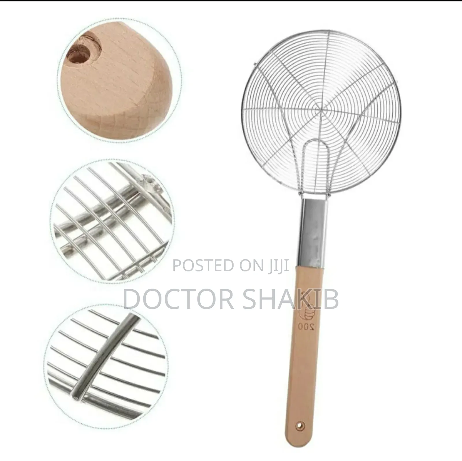 New Stainless Steel Mesh Strainer With Wooden Handle