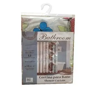 Shower Curtain With Hooks/Prints - Multicolor