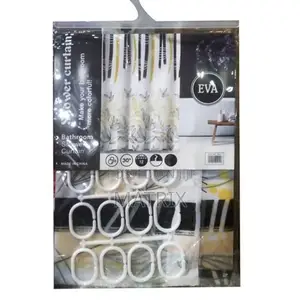 Shower Curtain With Hooks/Prints - Multicolor