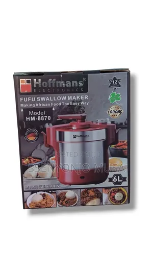 Hoffmans Fufu Swallow Maker 6l | 1000w Electric Food Processor | Easy