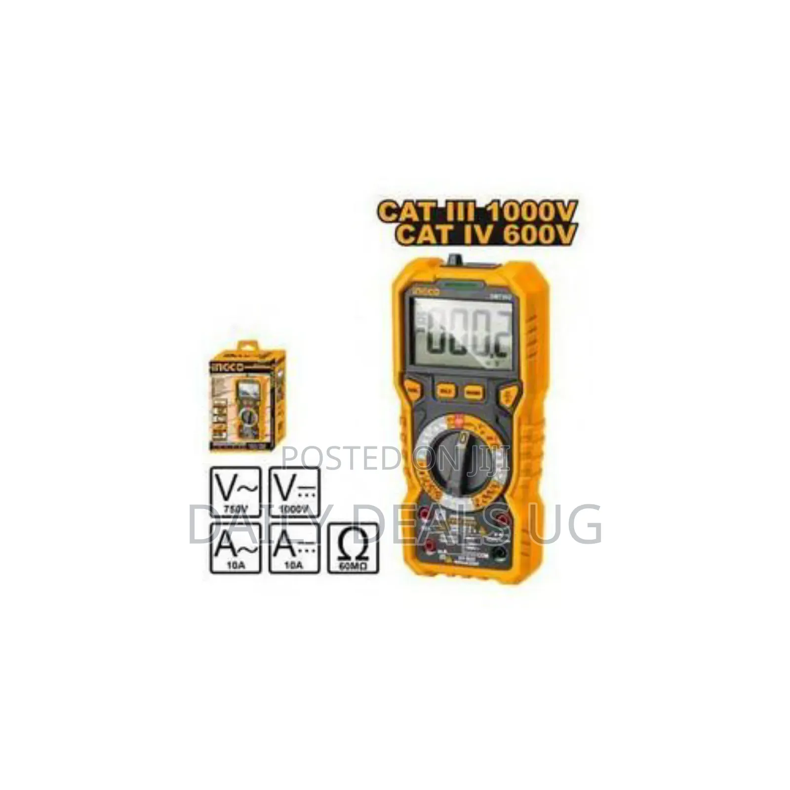 Ingco Industrial Multimeter Tester Dm7502 -Orange/Black